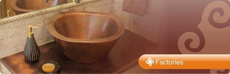 Copper sinks factory manufacturer artisan Mexico