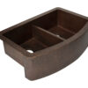 Olde Copper 33x22" Rectangular Farmhouse Kitchen Sink - Single Bowl Apron Sink - Undermount Copper Sink - Bronze Farmhouse Sink