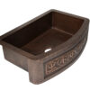 Olde Copper 33x22" Farmhouse Kitchen Sink – Rectangular Single Bowl Apron Sink, Undermount Copper Sink, Bronze Finish, Handcrafted Rustic Design