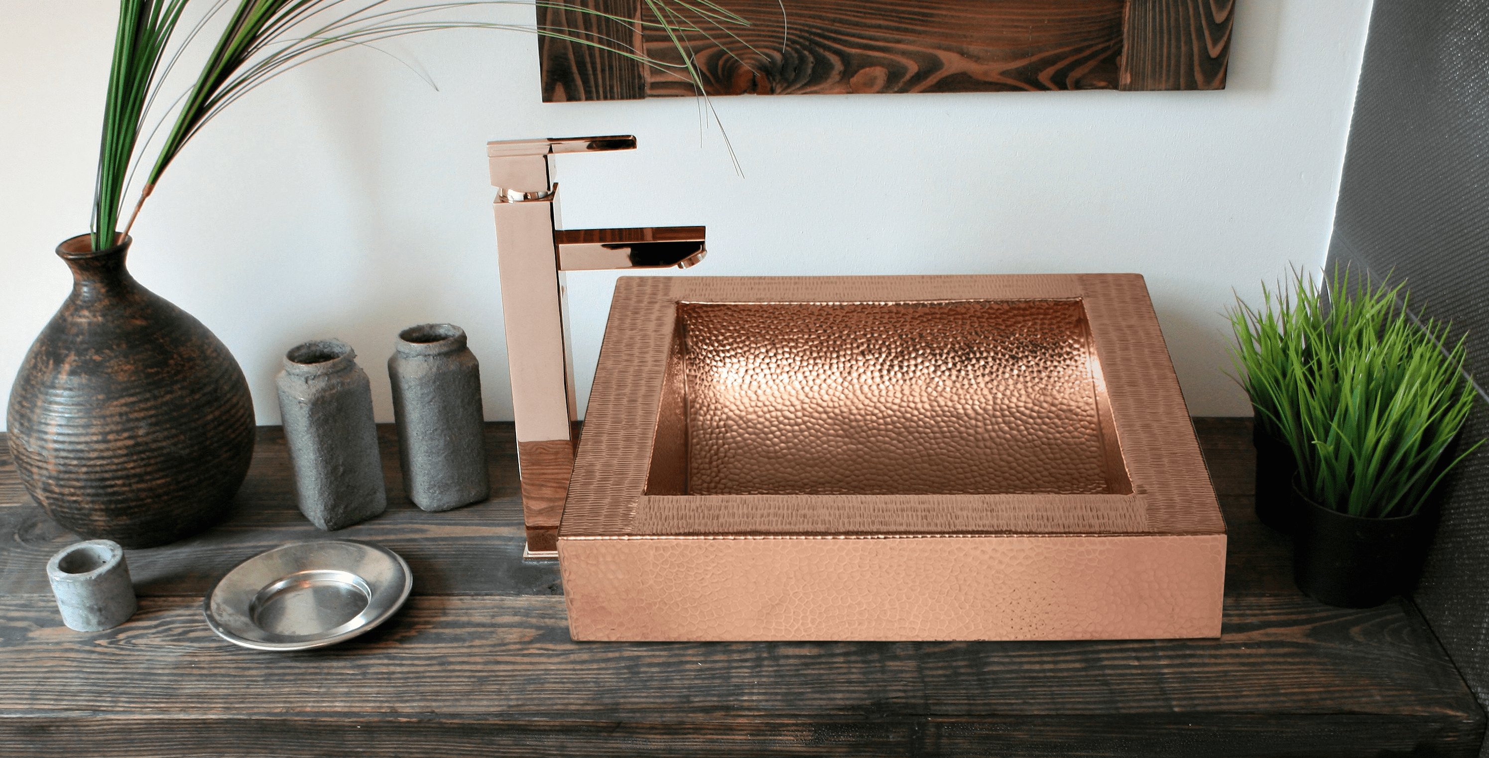 CS-BAT-SQU-APR-CUR-SH Lifestyle Bathroom Copper Sink